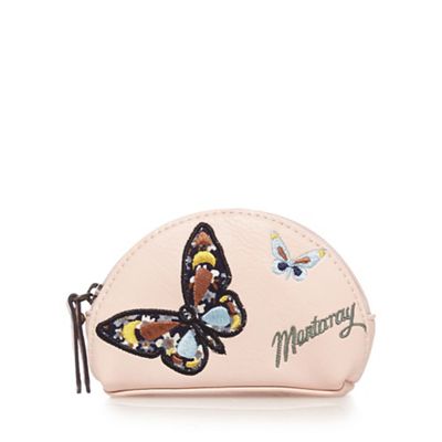 Light pink butterfly applique coin purse